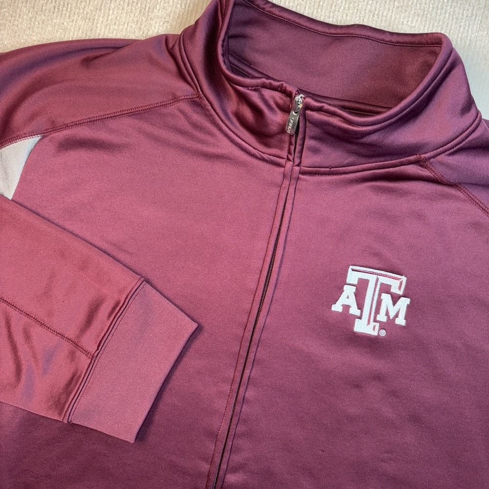 Gen2 Texas A&M Track Jacket Men XXL Maroon Full Zip Embroidered Logo Raglan